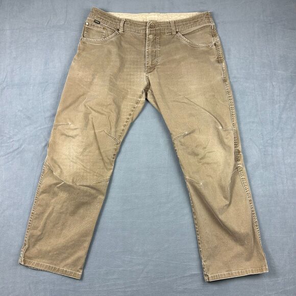 Kuhl Pants‎ Mens 38x30 Easy Rydr Canvas Vintage Patina Dye Chinos Brown Hiking
